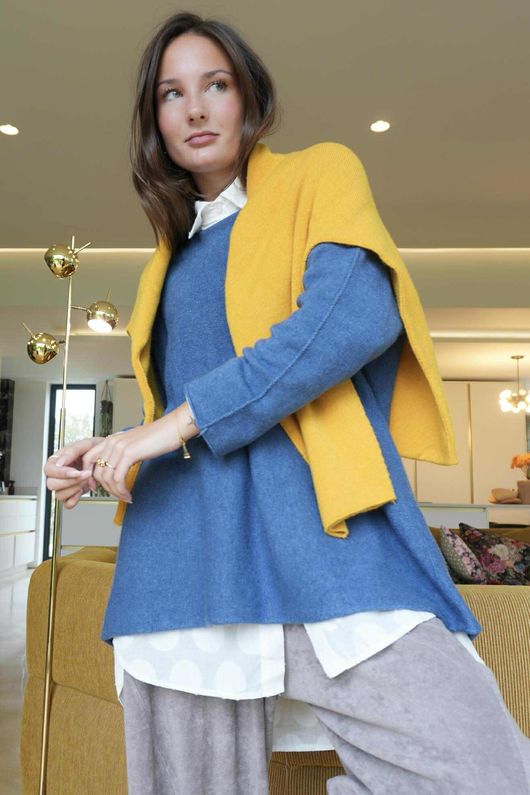 Conrad Oversized Boxy Knit Denim